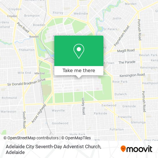 Mapa Adelaide City Seventh-Day Adventist Church