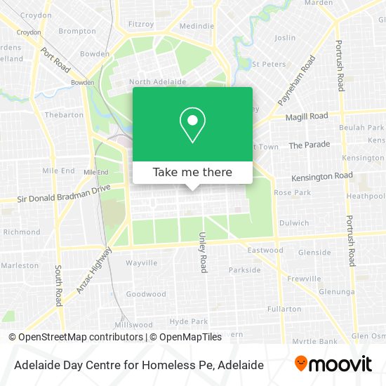 Adelaide Day Centre for Homeless Pe map