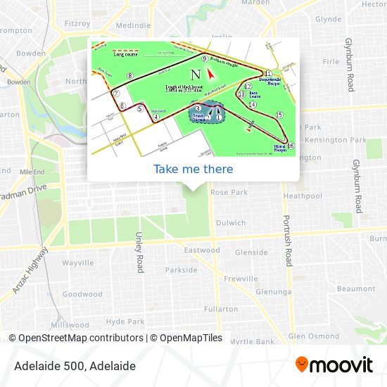 Mapa Adelaide 500