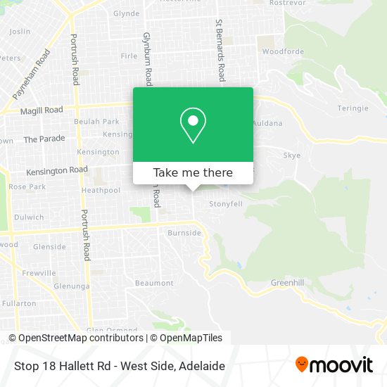 Stop 18 Hallett Rd - West Side map