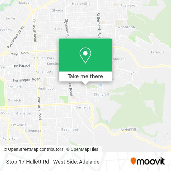 Stop 17 Hallett Rd - West Side map