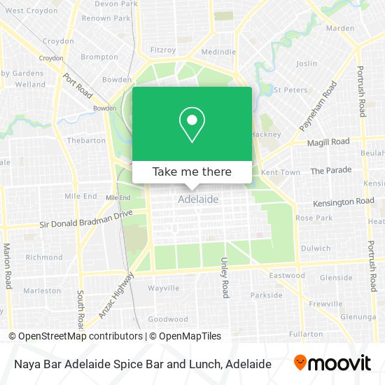 Naya Bar Adelaide Spice Bar and Lunch map