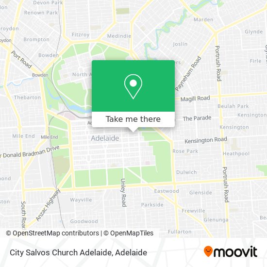 Mapa City Salvos Church Adelaide