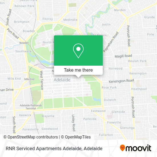 Mapa RNR Serviced Apartments Adelaide