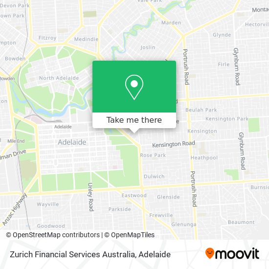 Mapa Zurich Financial Services Australia