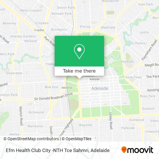 Efm Health Club City -NTH Tce Sahmri map