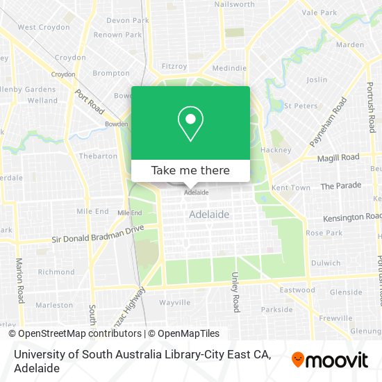 Mapa University of South Australia Library-City East CA