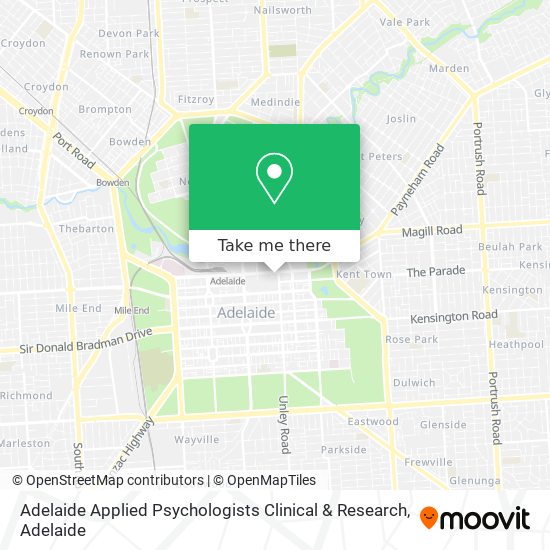 Mapa Adelaide Applied Psychologists Clinical & Research