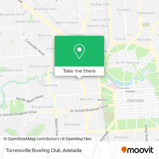 Mapa Torrensville Bowling Club