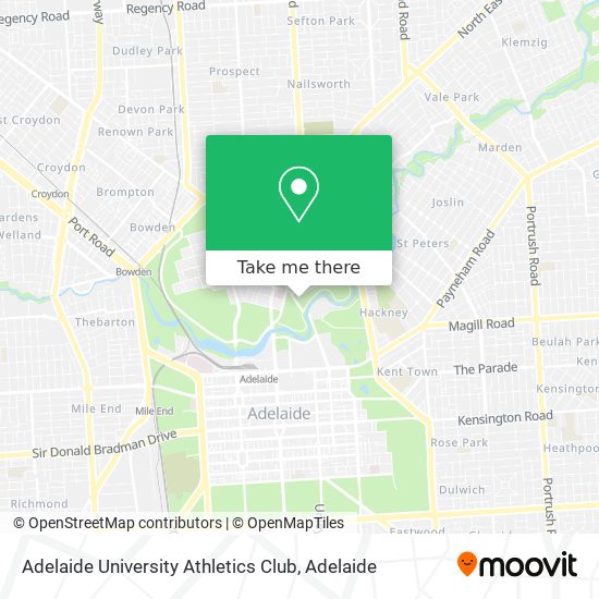 Adelaide University Athletics Club map