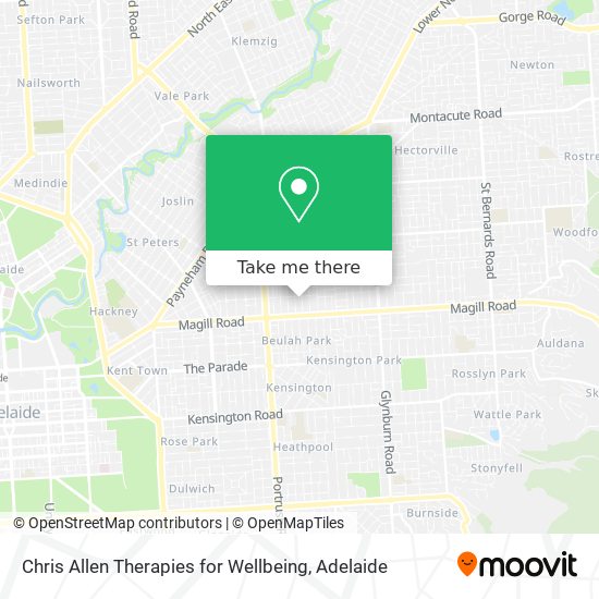 Chris Allen Therapies for Wellbeing map