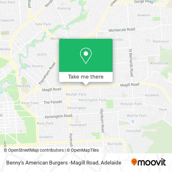 Mapa Benny's American Burgers -Magill Road