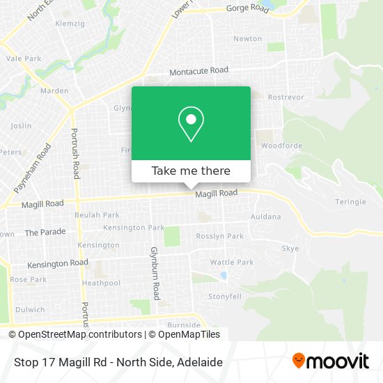 Mapa Stop 17 Magill Rd - North Side