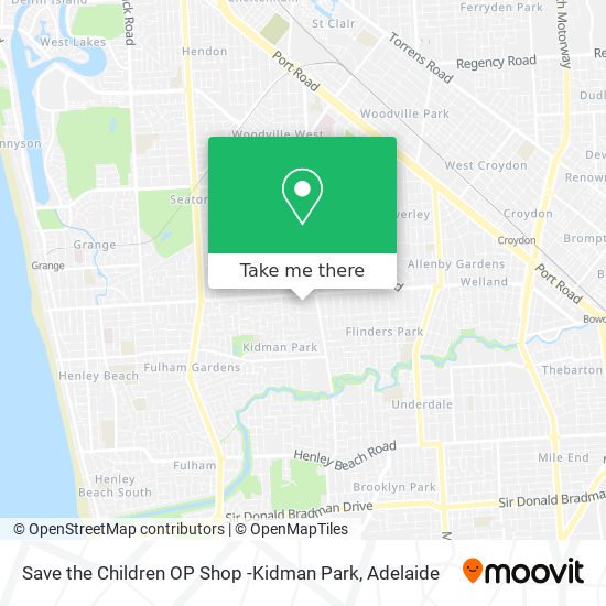 Mapa Save the Children OP Shop -Kidman Park