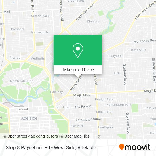 Mapa Stop 8 Payneham Rd - West Side