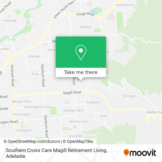 Mapa Southern Cross Care Magill Retirement Living