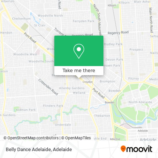 Mapa Belly Dance Adelaide