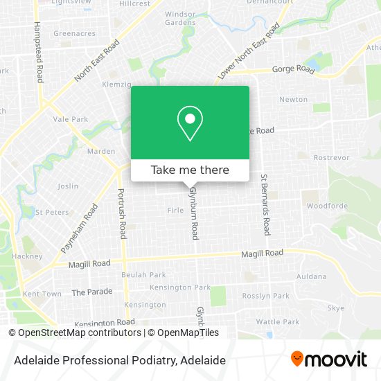 Adelaide Professional Podiatry map