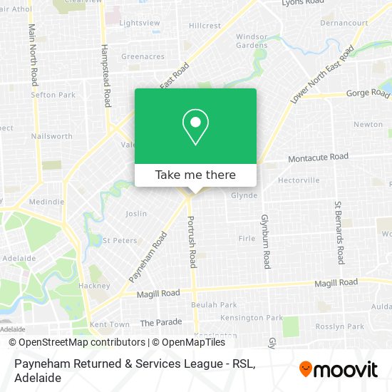 Payneham Returned & Services League - RSL map