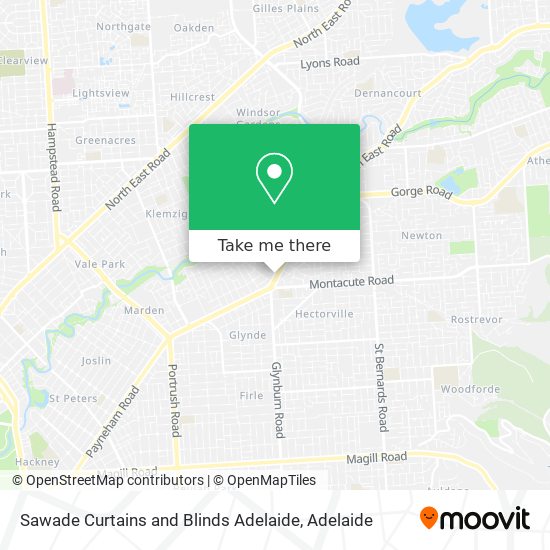 Sawade Curtains and Blinds Adelaide map