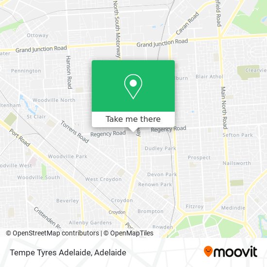 Tempe Tyres Adelaide map