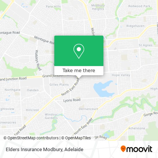 Mapa Elders Insurance Modbury