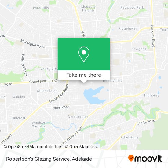 Robertson's Glazing Service map