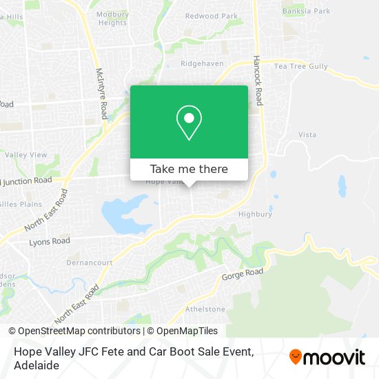 Mapa Hope Valley JFC Fete and Car Boot Sale Event