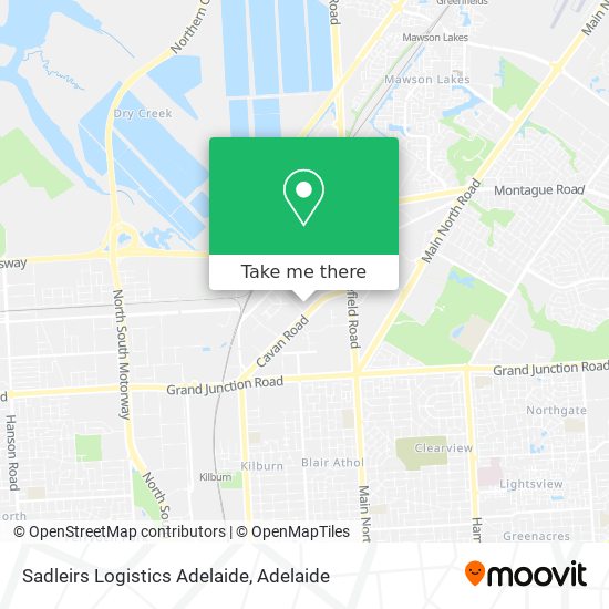 Mapa Sadleirs Logistics Adelaide