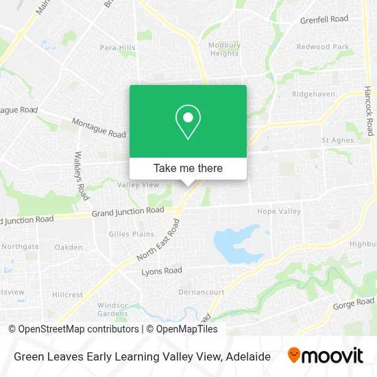 Mapa Green Leaves Early Learning Valley View