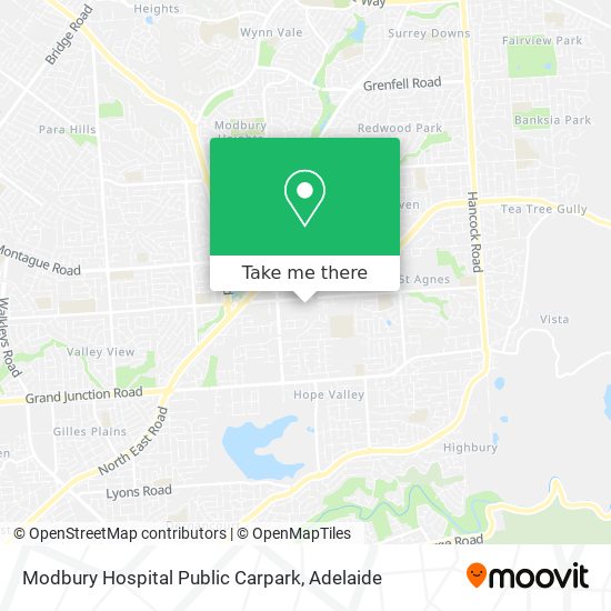 Mapa Modbury Hospital Public Carpark