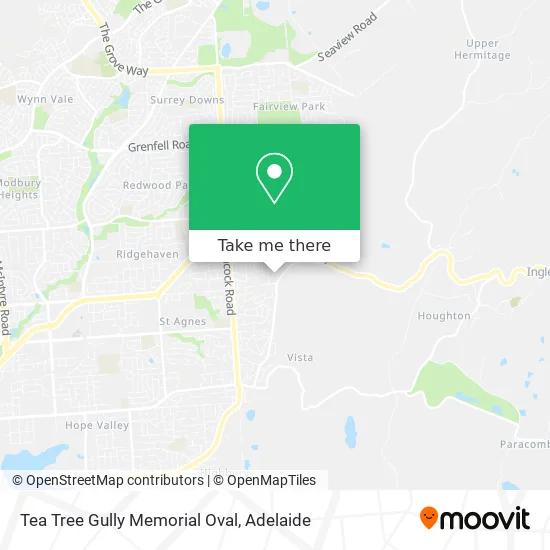 Mapa Tea Tree Gully Memorial Oval