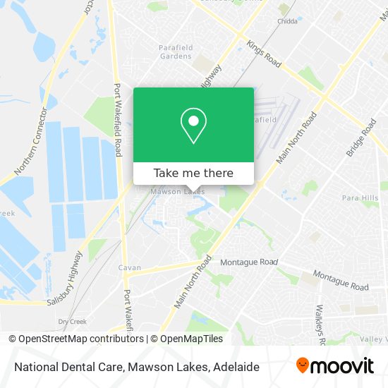 Mapa National Dental Care, Mawson Lakes