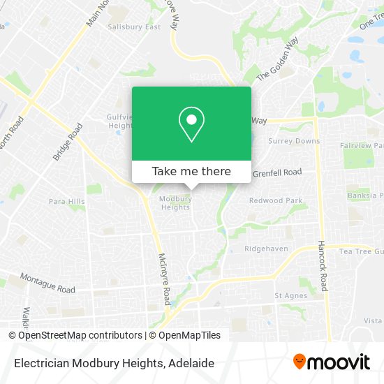 Electrician Modbury Heights map