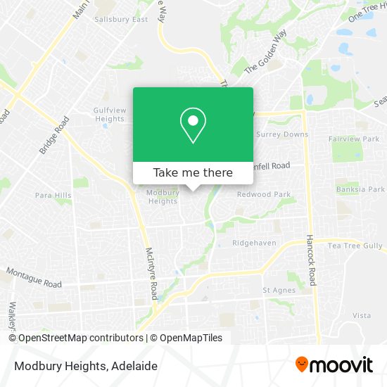 Mapa Modbury Heights