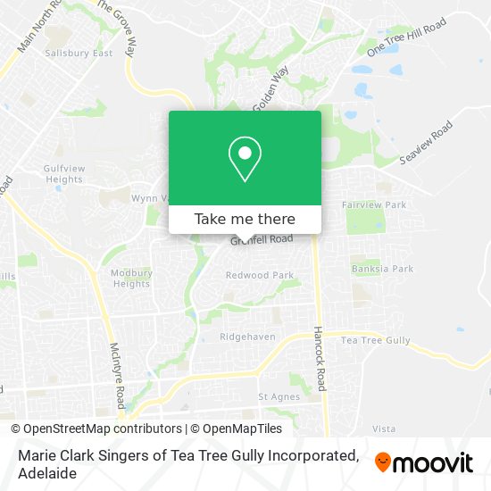 Mapa Marie Clark Singers of Tea Tree Gully Incorporated