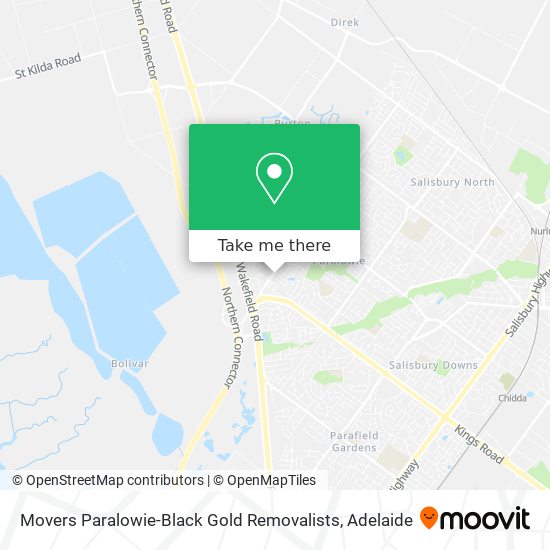 Movers Paralowie-Black Gold Removalists map