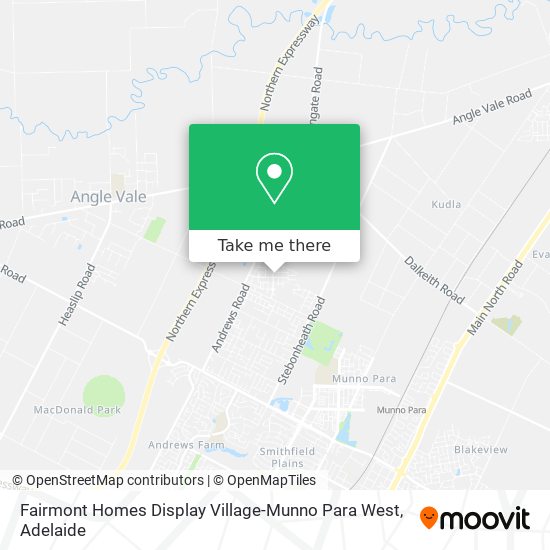 Mapa Fairmont Homes Display Village-Munno Para West