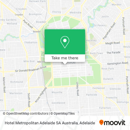 Hotel Metropolitan Adelaide SA Australia map