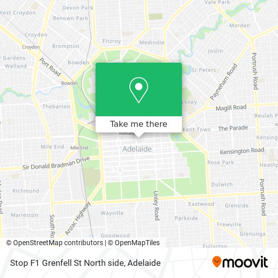 Stop F1 Grenfell St North side map