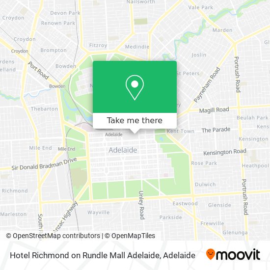 Mapa Hotel Richmond on Rundle Mall Adelaide
