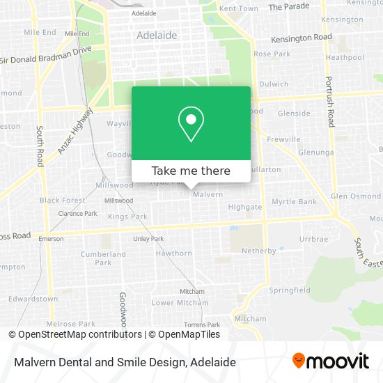 Malvern Dental and Smile Design map