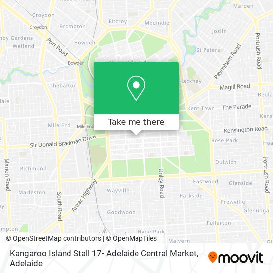 Kangaroo Island Stall 17- Adelaide Central Market map