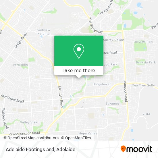 Mapa Adelaide Footings and