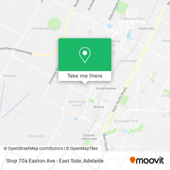 Stop 70a Easton Ave - East Side map