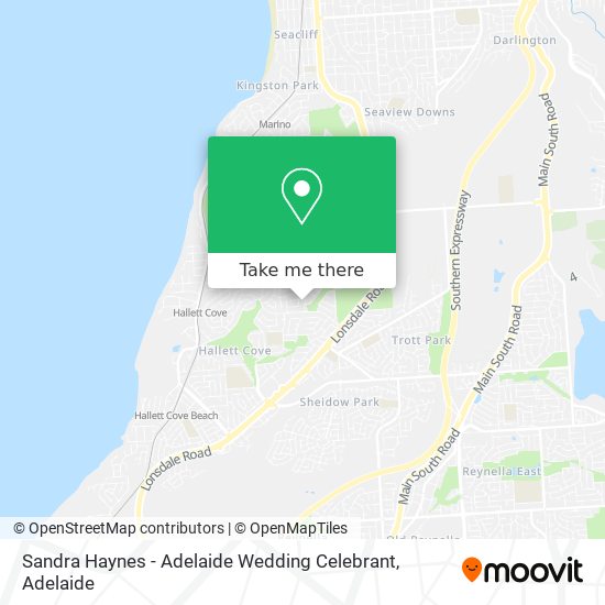 Sandra Haynes - Adelaide Wedding Celebrant map