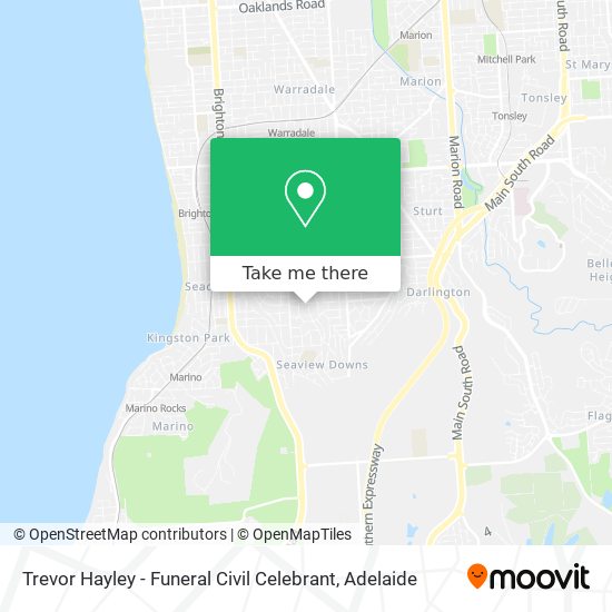 Trevor Hayley - Funeral Civil Celebrant map