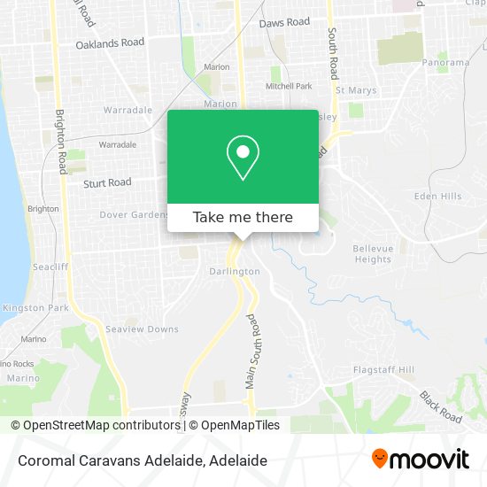 Mapa Coromal Caravans Adelaide