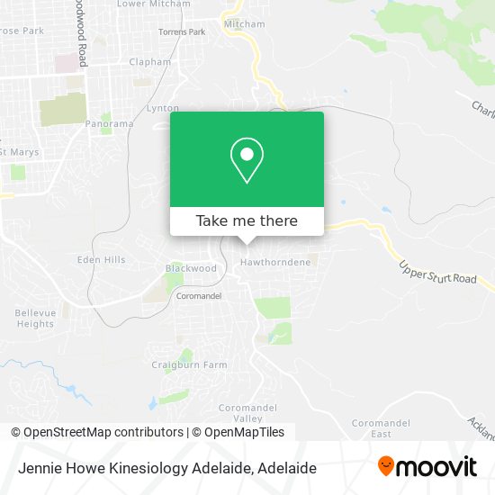 Jennie Howe Kinesiology Adelaide map