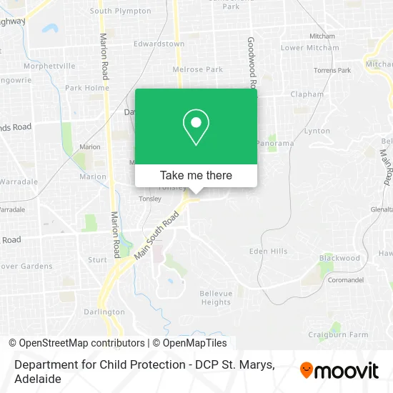 Mapa Department for Child Protection - DCP St. Marys